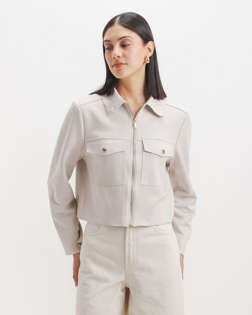 Chamarra Bolsillos Gamuza