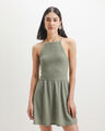 Vestido Halter Tejido,VERDE EMPOLVADO