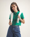 Polo Cropped Verde,VERDE PASTO