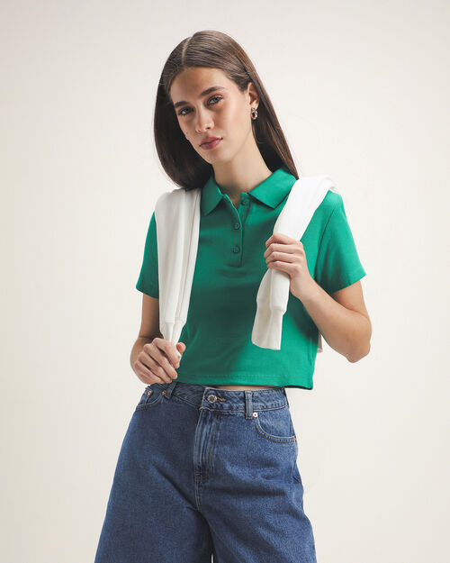 Polo Cropped Verde