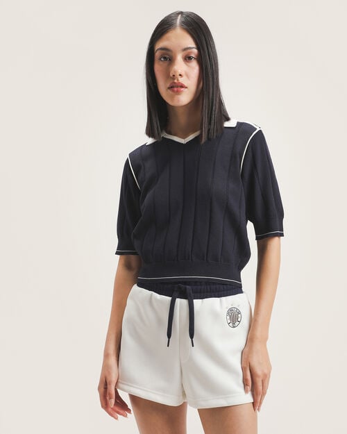 Polo Azul Manga Corta