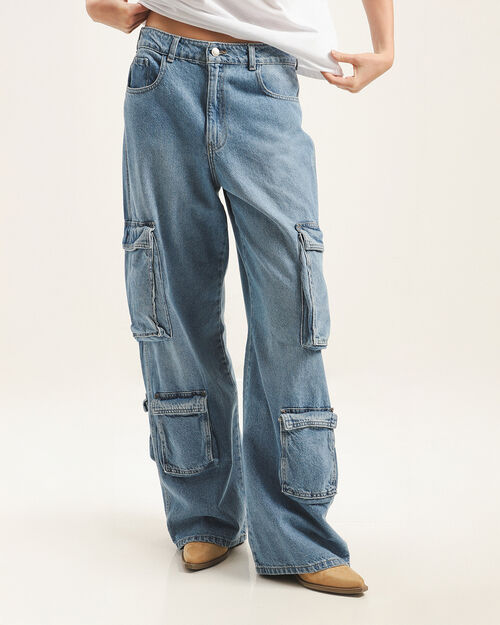 Jeans Wide Leg Cargo