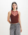 Top Encaje Rojo,ROJO OBSCURO