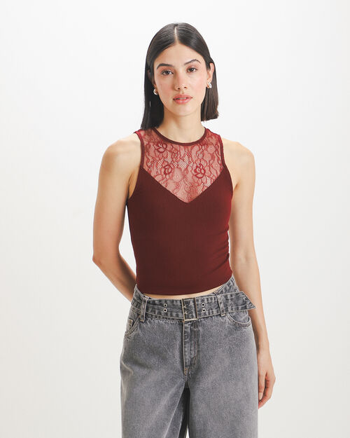 Top Encaje Rojo