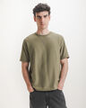 Playera Textura Blanca,OLIVO MEDIO