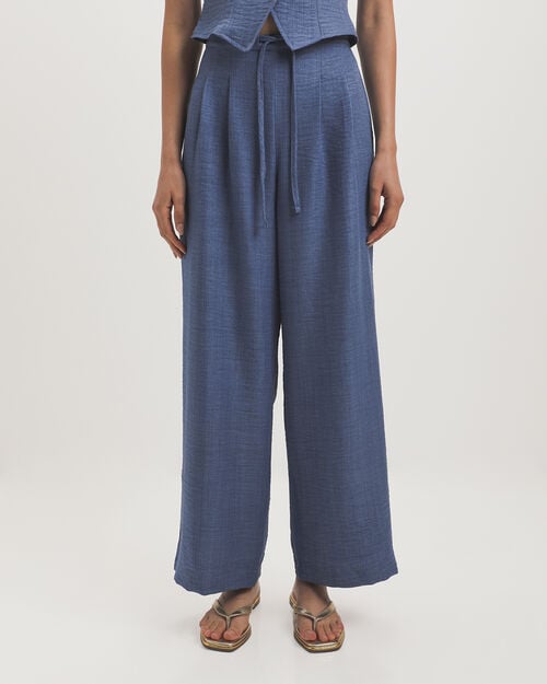Pantal&oacute;n Azul Wide Leg