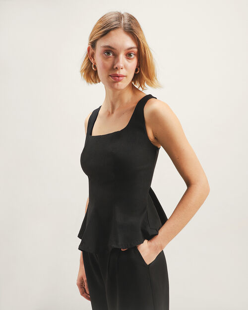 Top Peplum Negro