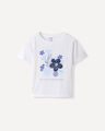Playera Blanca Flores,BLANCO