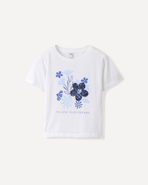 Playera Blanca Flores