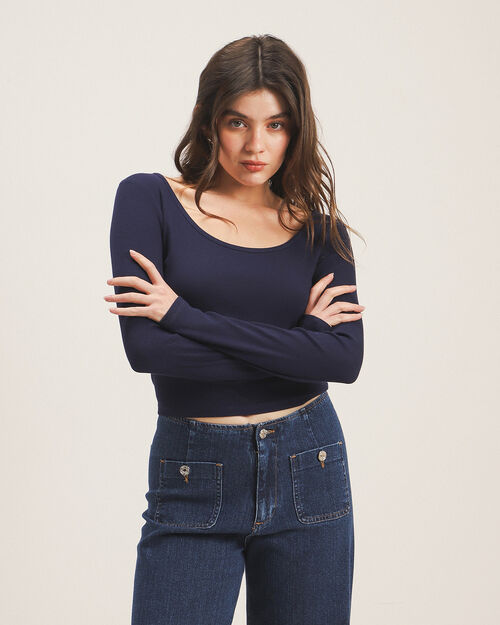 Crop Top Azul Marino