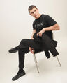 Playera Estampada Fit Slim,NEGRO