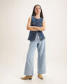 Jeans Azul Fit Wide Leg,AZUL CIELO