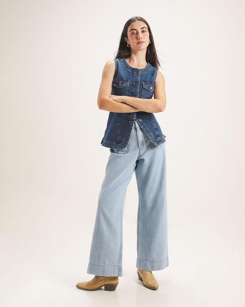 Jeans Azul Fit Wide Leg