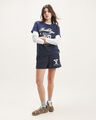Playera Estampada Blanca,AZUL MARINO