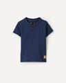 Playera Henley Caf&eacute;,AZUL MARINO