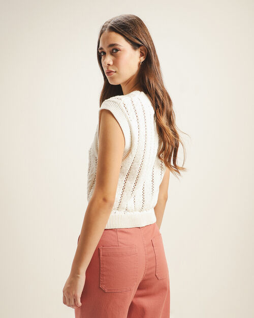 Chaleco Beige Cropped