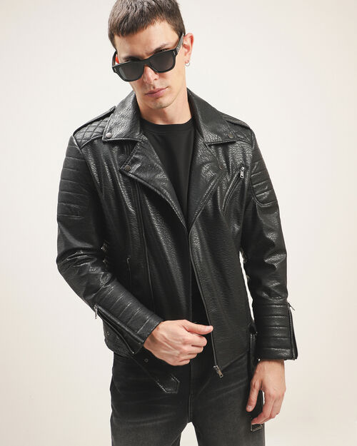 Chamarra Biker Efecto Piel