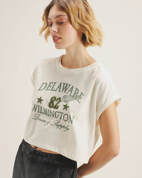 Playera Cropped Estampada