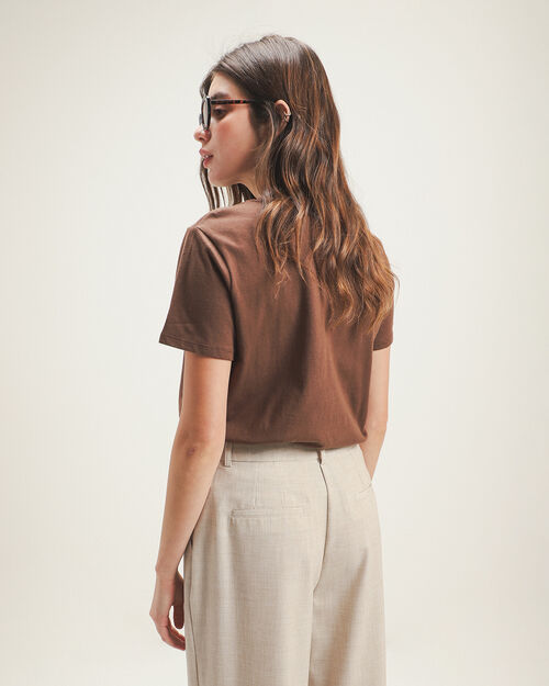 Playera Estampada Café
