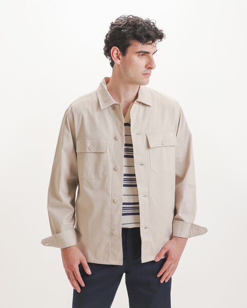 Sobrecamisa Beige Botones