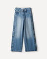 Jeans Wide Leg Snaps,AZUL ACERO