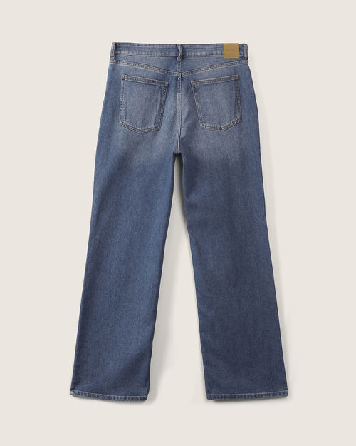 Jeans Straight Wide Azul