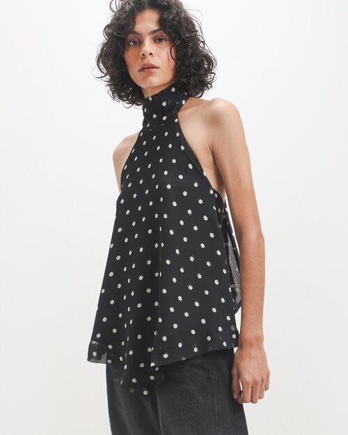 Blusa Negra Estampada