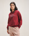 Sudadera Estampado Rayas,ROJO OBSCURO