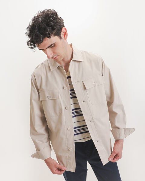 Sobrecamisa Beige Botones