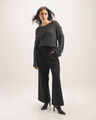 Pantalón Negro Wide Leg,NEGRO