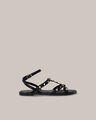Sandalias Planas Tiras Negras,NEGRO