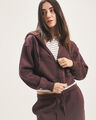 Sudadera Abierta Rosa,MORADO