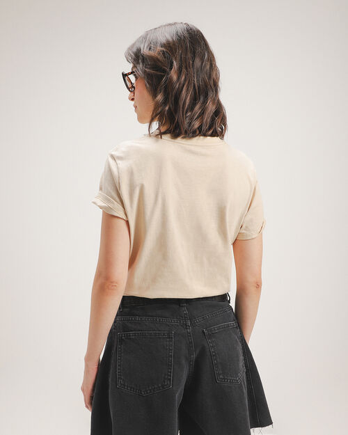 Playera Estampada Beige