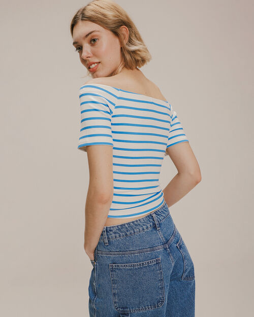 Top Off Shoulder Azul