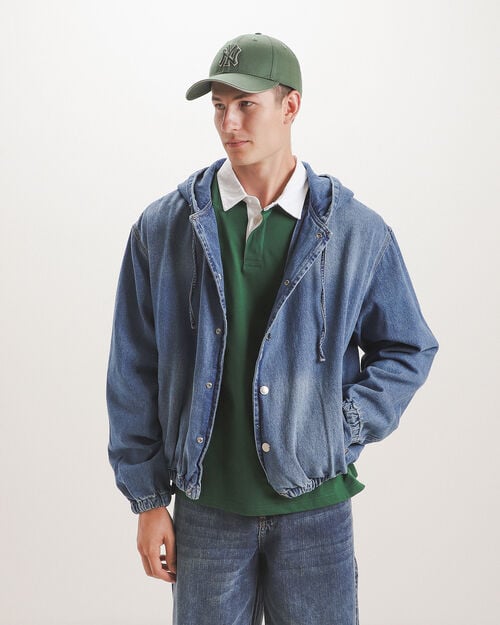 Chamarra Azul Con Gorro
