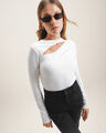 Top Beige Manga Larga,CRUDO