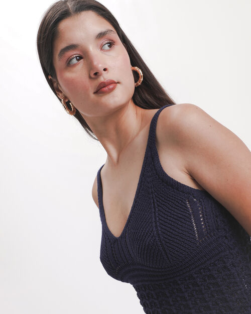 Top Azul Tejido