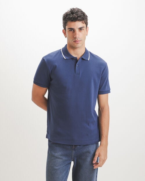 Polo Azul Tejida