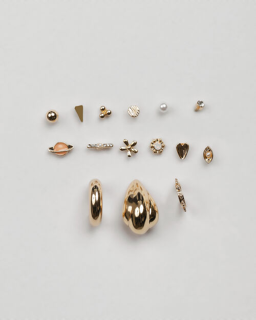 Set De Aretes Dorado