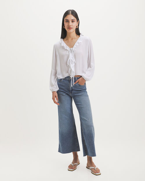 Jeans Fit Wide Flare Azul