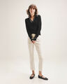 Pantalón Straight Cropped,BEIGE