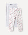 Set Leggins Flores,BLANCO