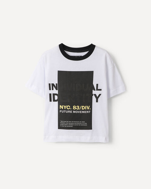 Playera Blanca Estampada