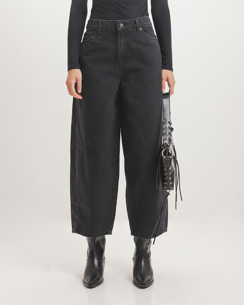 Barrel Jeans Negro