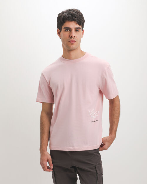 Playera Rosa Estampada