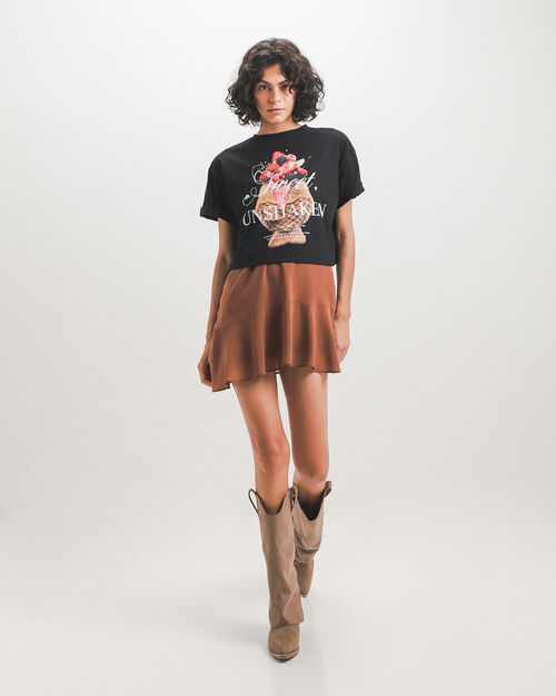 Playera Negra Estampada
