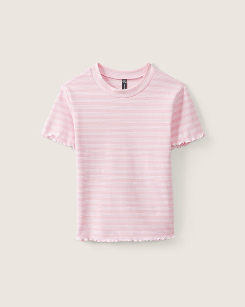 Playera Rosa Con Rayas