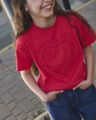 Playera Coraz&oacute;n Plisado,ROJO