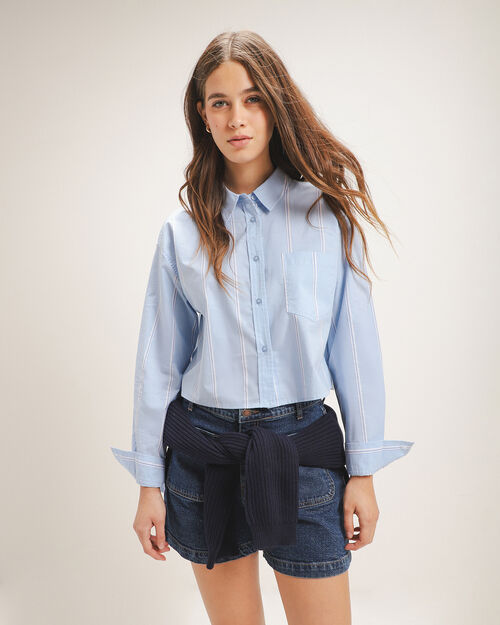 Camisa Cropped Azul