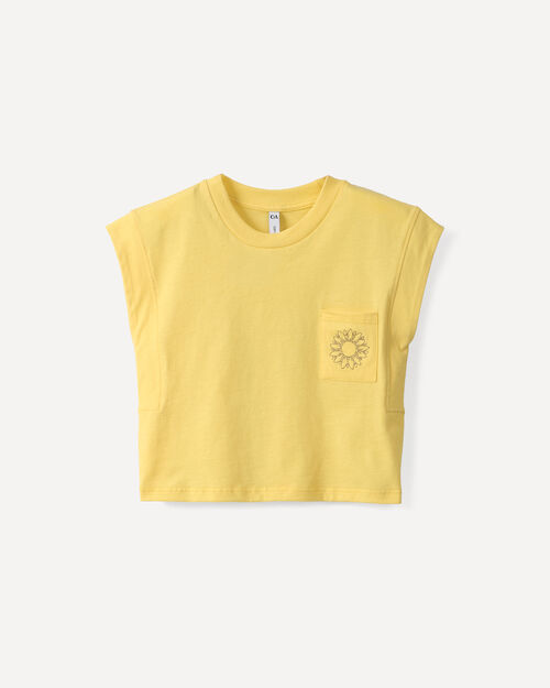 Playera Amarilla Bolsillo